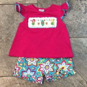 Three sisters smocked set
